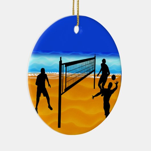 Beach Volleyball Keramisch Ornament (Rechts)