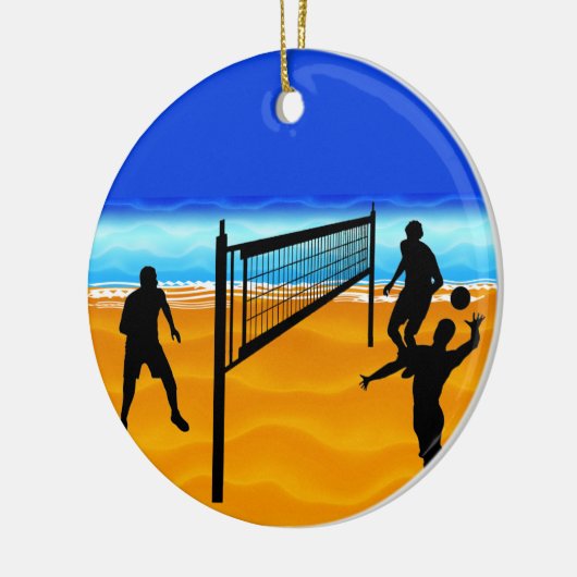 Beach Volleyball Keramisch Ornament (Links)