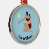 Beach Volleyball Metalen Ornament (Rechts)