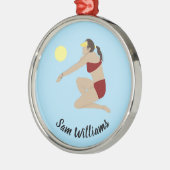 Beach Volleyball Metalen Ornament (Links)