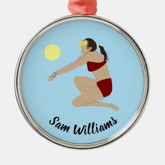 Beach Volleyball Metalen Ornament (Voorkant)