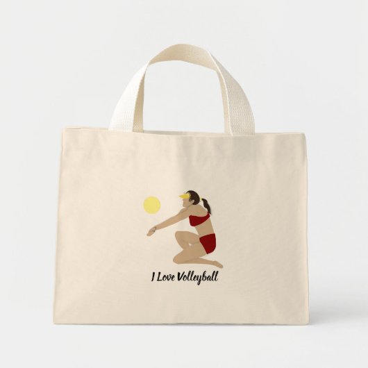Beach Volleyball Mini Tote Bag (Voorkant)