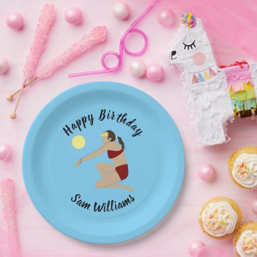 Beach Volleyball Papieren Bordje (Feest)