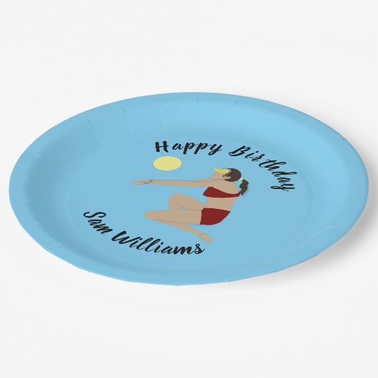 Beach Volleyball Papieren Bordje (Gekanteld)