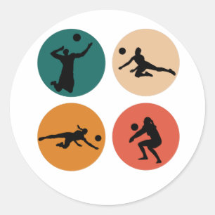 Beach Volleyball Player die Hitting vastmaakt Ronde Sticker