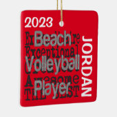 Beach Volleyball Player Extraordinaire CUSTOM Keramisch Ornament (Rechts)