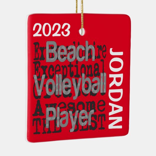 Beach Volleyball Player Extraordinaire CUSTOM Keramisch Ornament (Rechts)