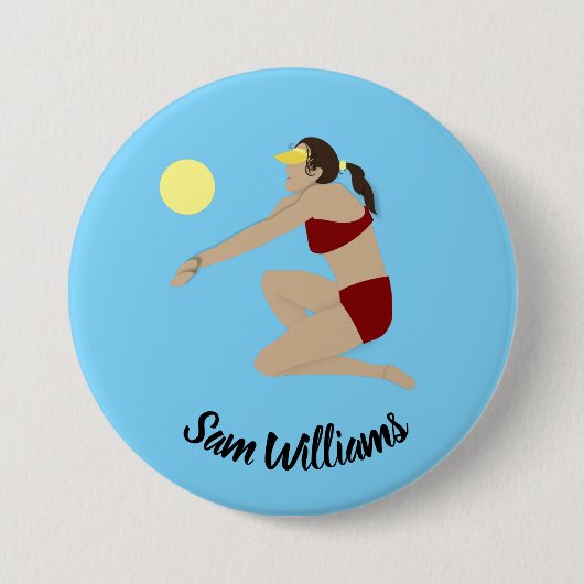 Beach Volleyball Ronde Button 7,6 Cm (Voorkant)