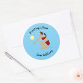 Beach Volleyball Ronde Sticker (Envelop)