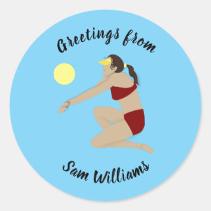 Beach Volleyball Ronde Sticker