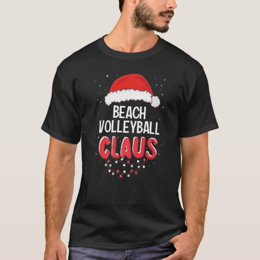 Beach Volleyball Santa Claus kerstmis Matching Co T-shirt (Voorkant)