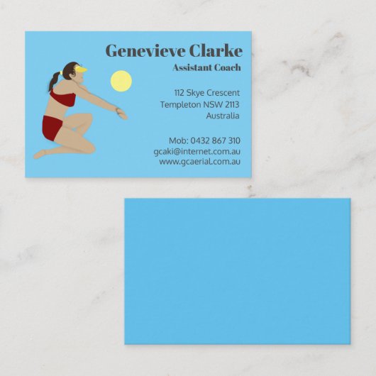 Beach Volleyball Visitekaartje (Voorkant / Achterkant)