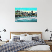 Beach voor het Bath House, Long Beach Canvas Afdruk (Insitu (Slaapkamer))