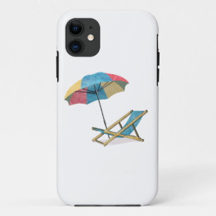 Beach voorzitter en paraplu iPhone 11 hoesje