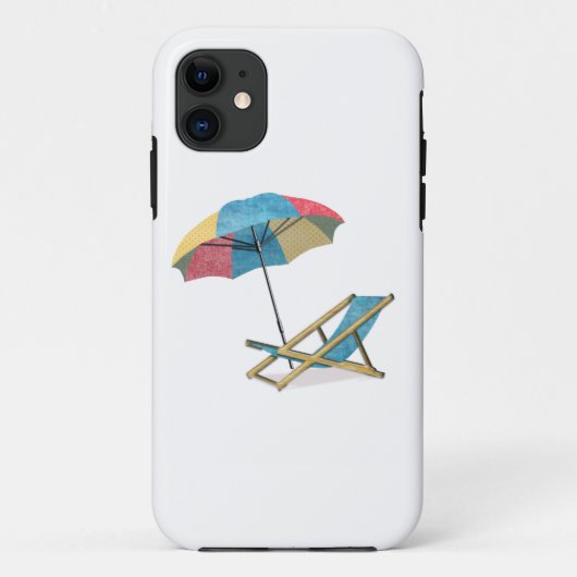 Beach voorzitter en paraplu Case-Mate iPhone case (Achterkant)
