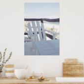 Beach voorzitter op Balcony Poster (Keuken)