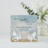 Beach Vow Renewal Wedding Kaart (Staand voorkant)