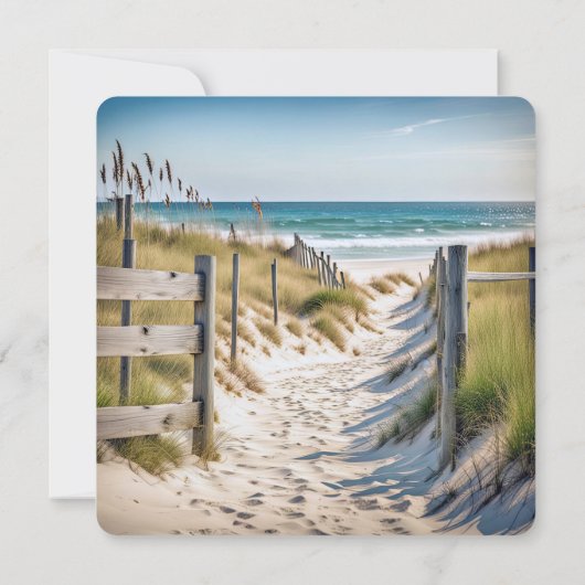 Beach Vow Renewal Wedding Kaart (Achterkant)