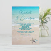 Beach Vows Modern Casual Ceremony Starfish Kaart (Staand voorkant)