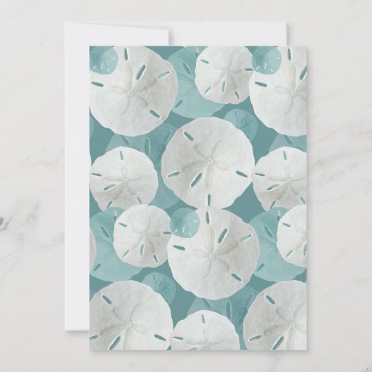 Beach Vows Sand Dollar Jubileum Ceremony Kaart (Achterkant)