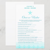 Beach Vrijgezellenfeest Game, Nautical, Mermaid (Voorkant / Achterkant)