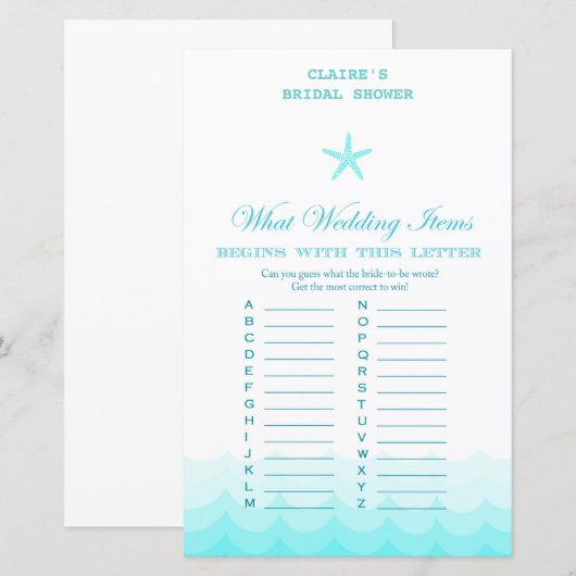 Beach Vrijgezellenfeest Game, Nautical, Mermaid (Voorkant / Achterkant)