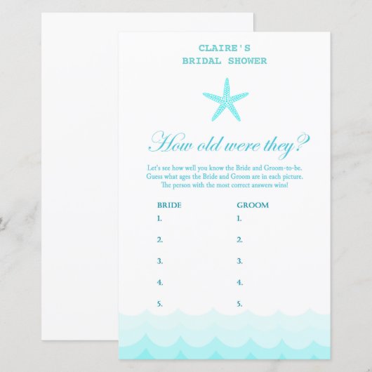 Beach Vrijgezellenfeest Game, Nautical, Mermaid (Voorkant / Achterkant)