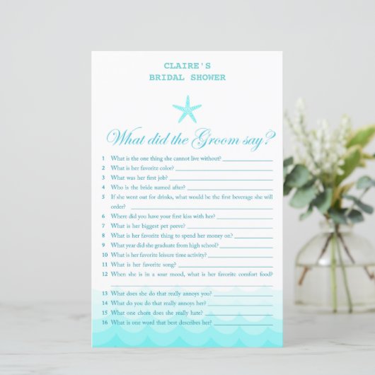 Beach Vrijgezellenfeest Game, Nautical, Mermaid (Staand voorkant)