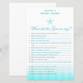 Beach Vrijgezellenfeest Game, Nautical, Mermaid (Voorkant / Achterkant)