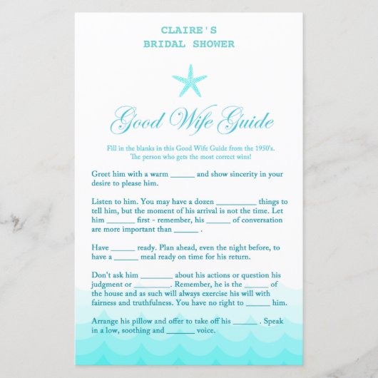 Beach Vrijgezellenfeest Game, Nautical, Mermaid (Voorkant)