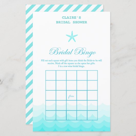 Beach Vrijgezellenfeest Game, Nautical, Mermaid (Voorkant / Achterkant)