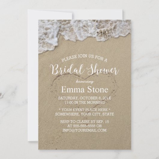 Beach Vrijgezellenfeest Heart in de zand Kaart (Voorkant)