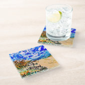 Beach Walk, Glass Coaster Glazen Onderzetter (Schuin)