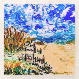 Beach Walk, Glass Coaster Glazen Onderzetter