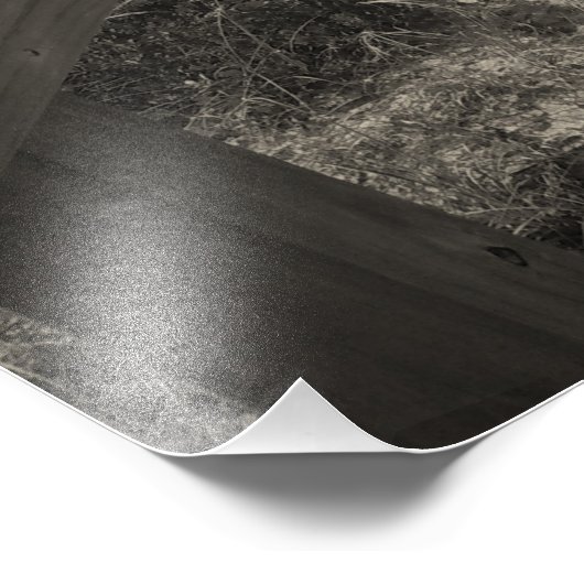 Beach Walk in Sepia Foto Afdruk (Hoek)