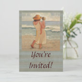 Beach Walk met moeder en baby Kaart (Staand voorkant)