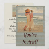 Beach Walk met moeder en baby Kaart (Voorkant / Achterkant)