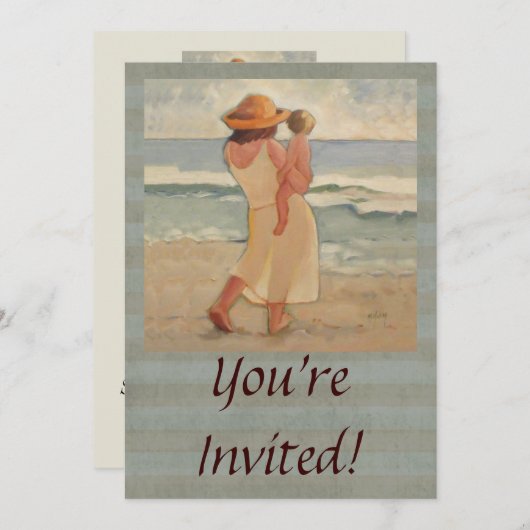 Beach Walk met moeder en baby Kaart (Voorkant / Achterkant)