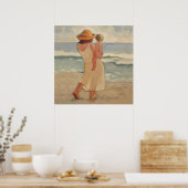 Beach Walk met moeder en baby Poster (Keuken)