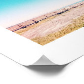 Beach Walkway Pastel Blue Pink Landscape Poster (Hoek)