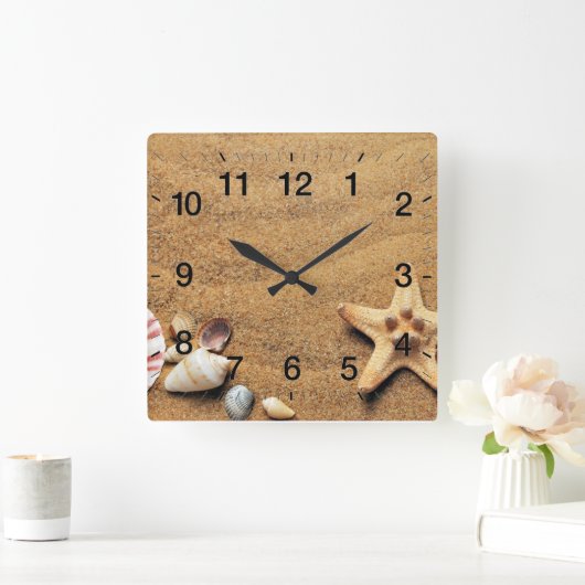 Beach Wall Clock Vierkante Klok (Huis)