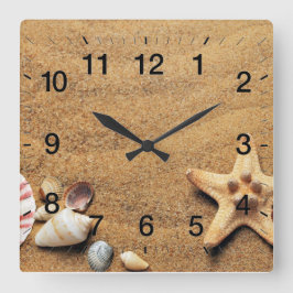 Beach Wall Clock Vierkante Klok