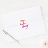 Beach. Water. Gelukkig! Ronde Sticker (Envelop)