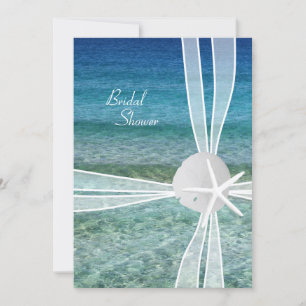 Beach Water Starfish Bridal Shower Invitation Kaart