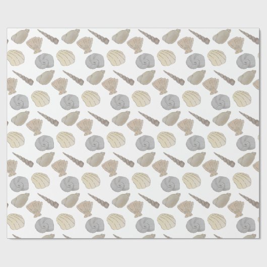 Beach Waterverf Art Sea Shells Cadeaupapier (Vlak)
