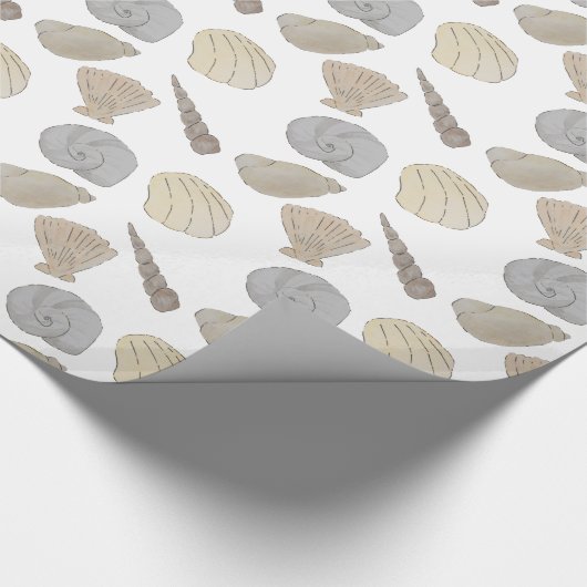 Beach Waterverf Art Sea Shells Cadeaupapier (Hoek)