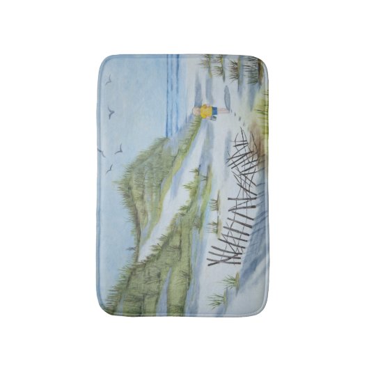 Beach waterverf badmat (Voorkant Verticaal)