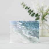 Beach Waterverf - Blauwgroen donkerblauwe kgolven  Briefkaart (Staand voorkant)