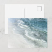 Beach Waterverf - Blauwgroen donkerblauwe kgolven  Briefkaart (Voorkant / Achterkant)