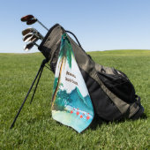 Beach Waterverf Blue Green Tropical Golfhanddoek (Groen)